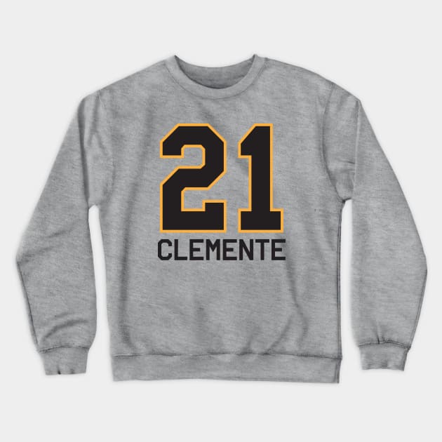 Roberto Clemente Jersey Number Crewneck Sweatshirt by RedTwentyEight